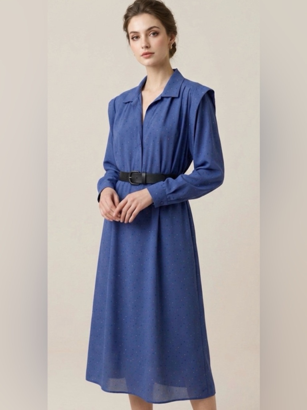 Vintage  Liz Moody Blue Shirt Dress